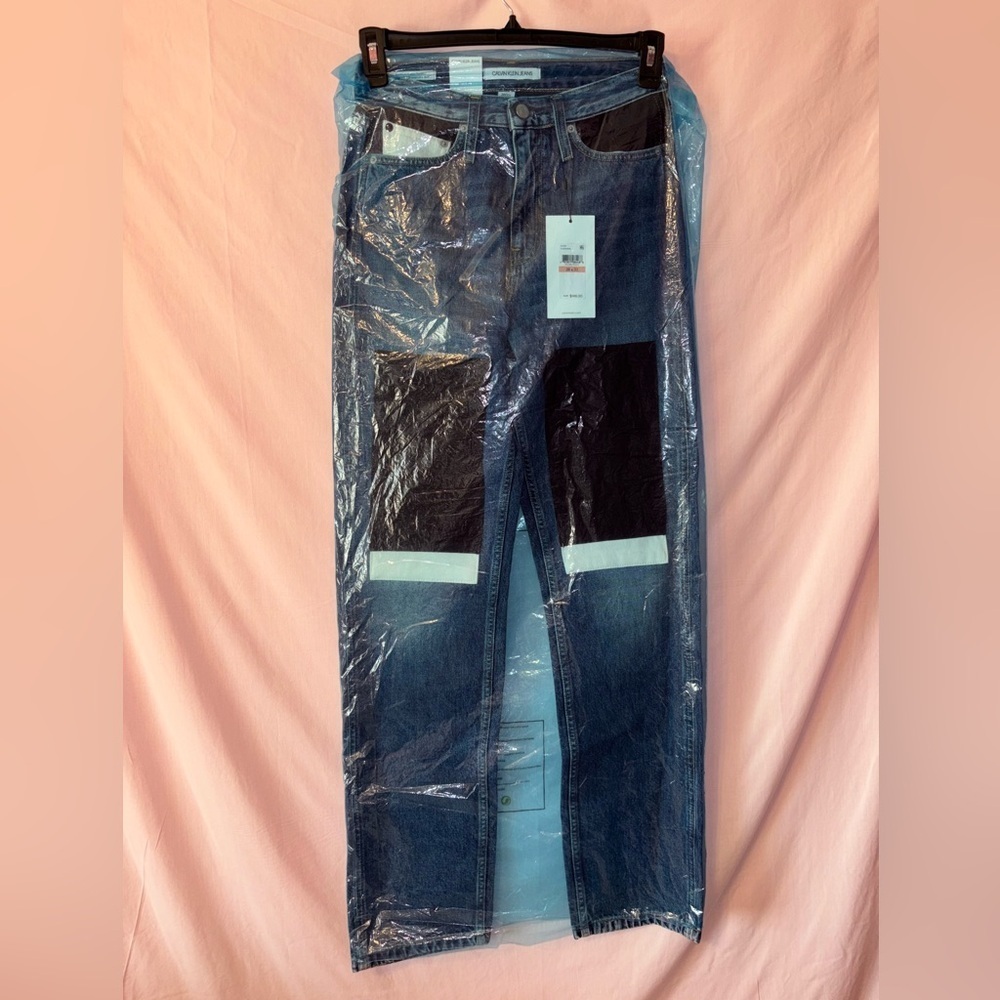 Womenโs Calvin Klein Straight Leg Jeans - Blue and Black
